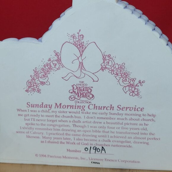 Precious Moments Village Collection Sunday Morning Church Service 1994 - Picture 6 of 15